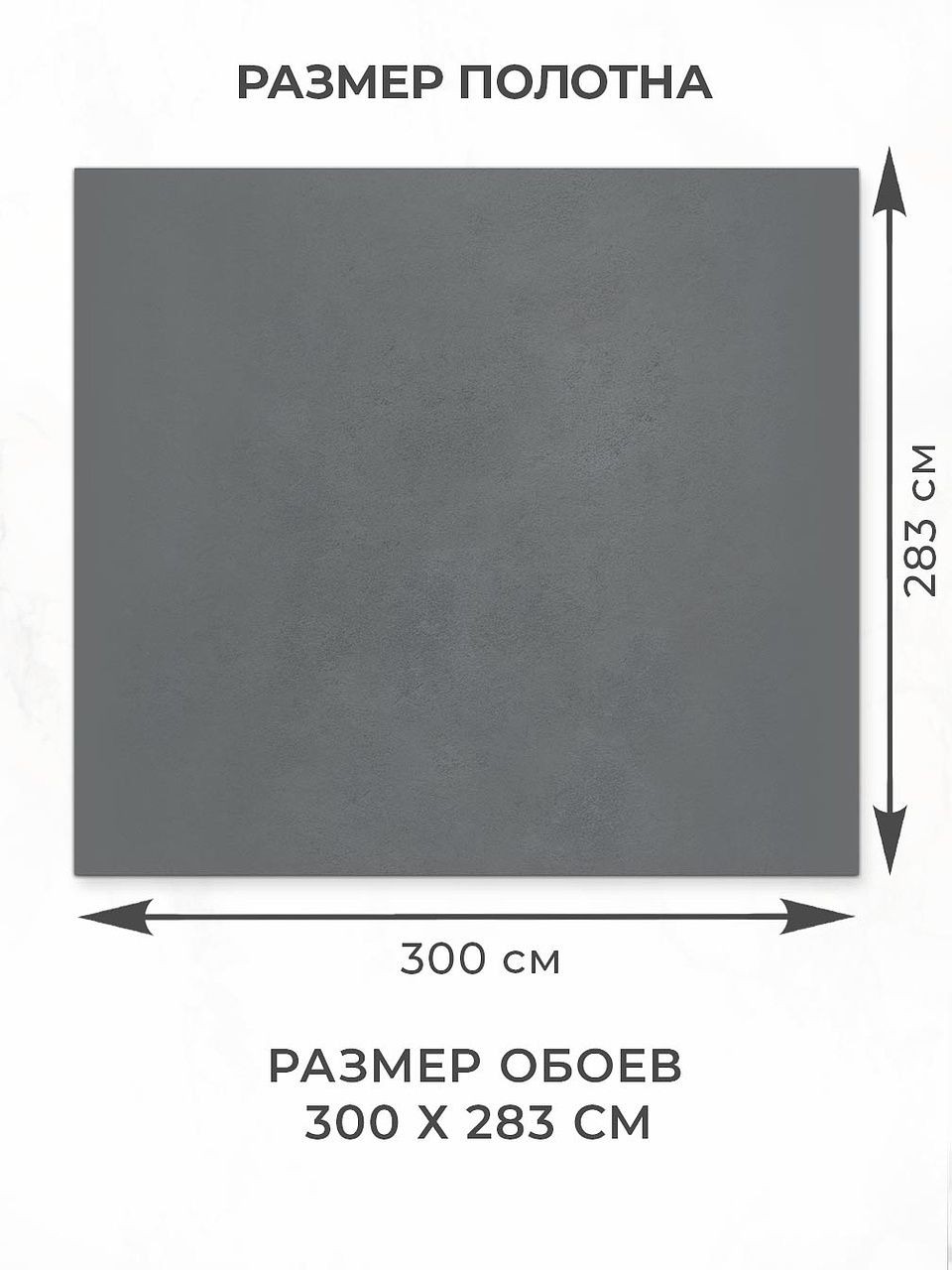Флизелиновые фотообои "Эффект штукатурки", бесшовные, 300*283 см, графитовый