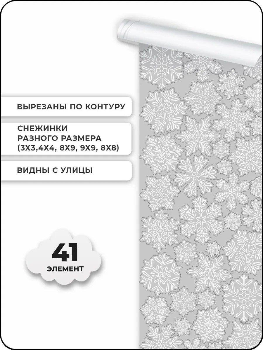Новогодние наклейки интерьерные, украшения на окна 2027