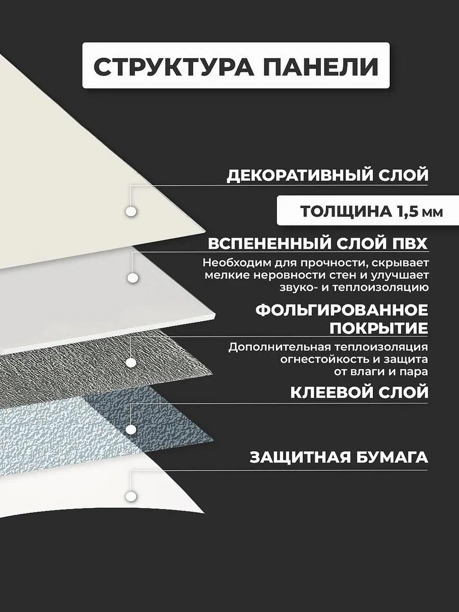 Стеновая панель самоклеящаяся Soft Touch 116х200 см
