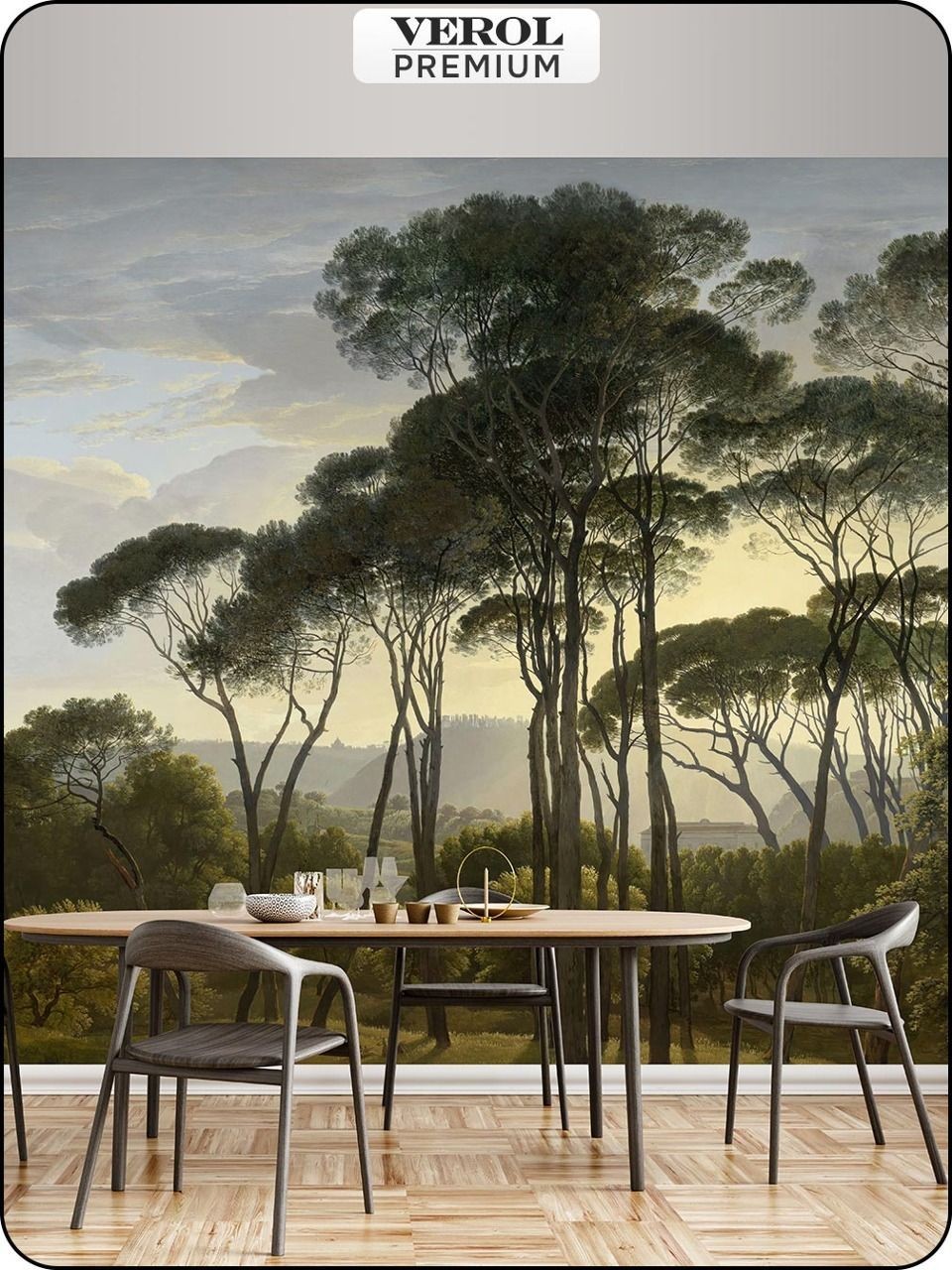 Флизелиновые фотообои "Пейзаж", 200*283 см, зеленый, черный