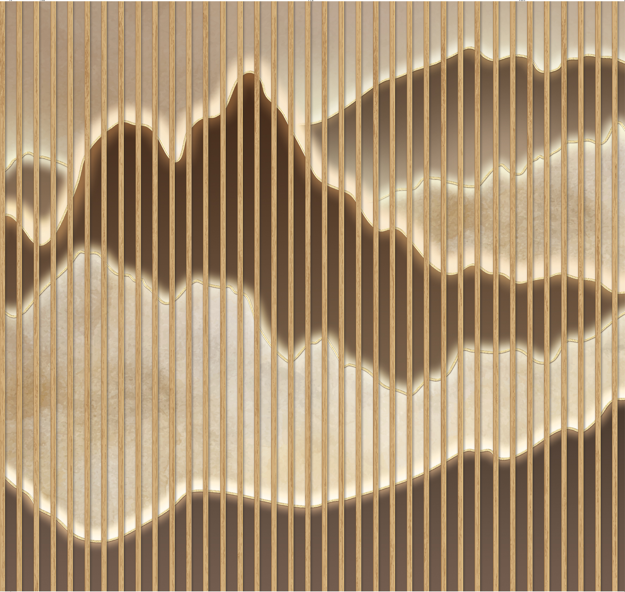 Флизелиновые фотообои "Абстракция. Рейки", 300*283 см, коричневый