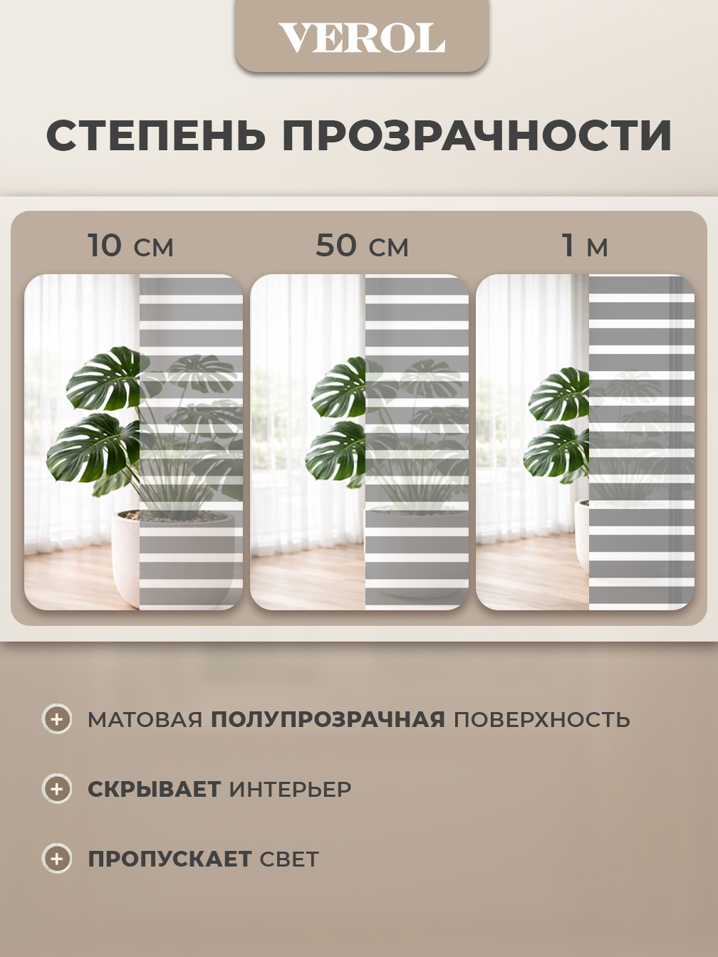 Самоклеящаяся пленка на окно "Жалюзи горизонтальные", 75*150 см, серый