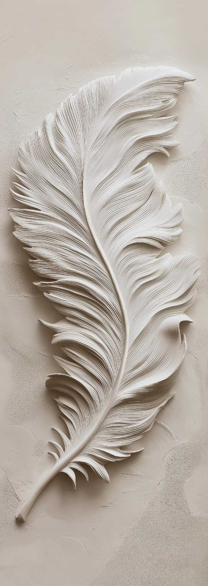Флизелиновые фотообои "Барельеф. Перо", 100*283 см, бежевый