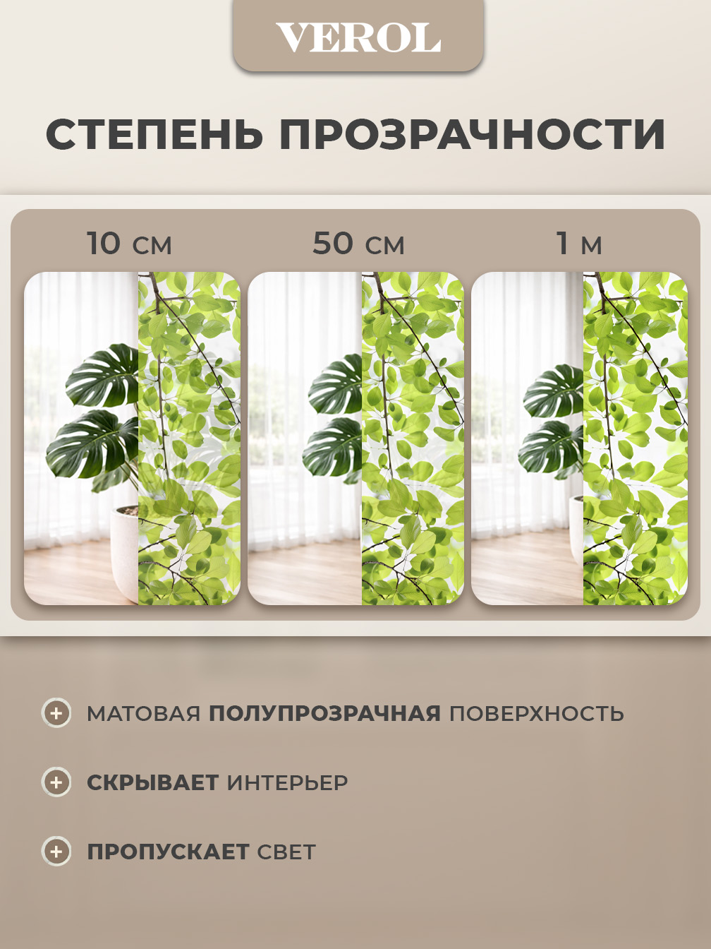 Самоклеящаяся пленка на окно "Листья", 75*150 см, 2 шт., салатовый