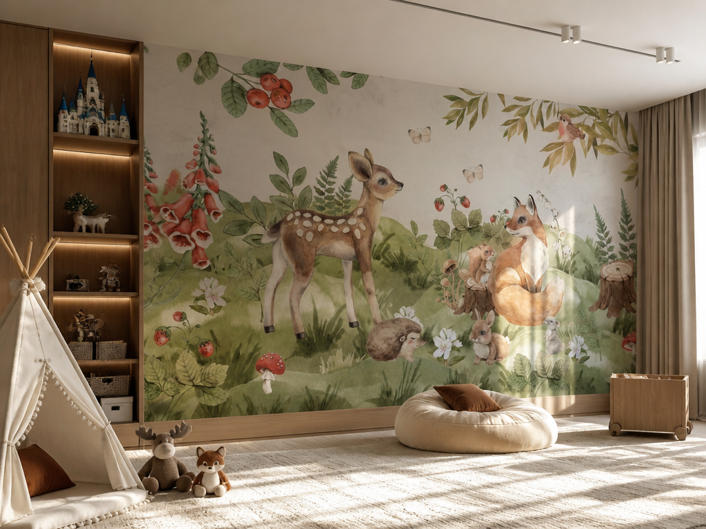Флизелиновые фотообои "Сказочный лес", детские, 500*283 см, разноцветный
