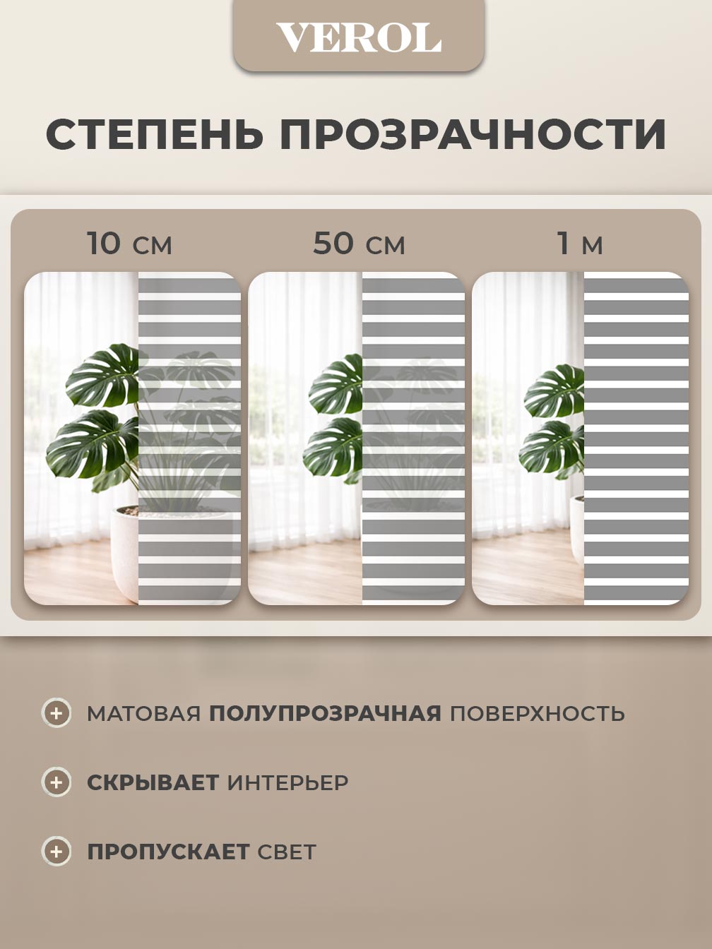 Самоклеящаяся пленка на окно "Жалюзи горизонтальные", 75*150 см, 2 шт., серый