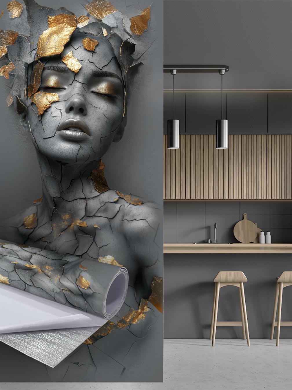 Самоклеящиеся фотообои для стен ПВХ 116х285 см, дизайн 05968