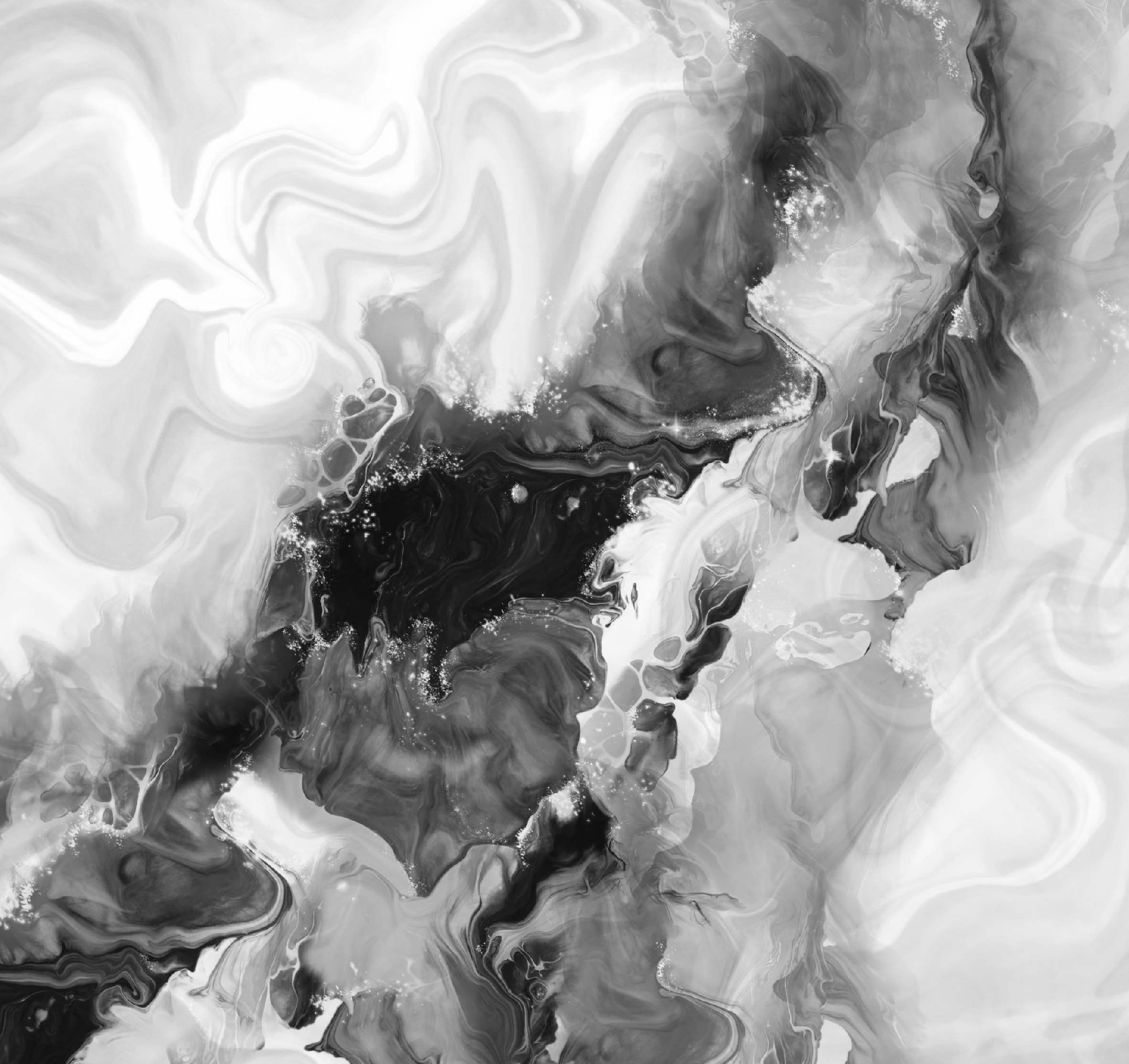 Флизелиновые фотообои "Мрамор. Флюиды", 300*283 см, серый, черный