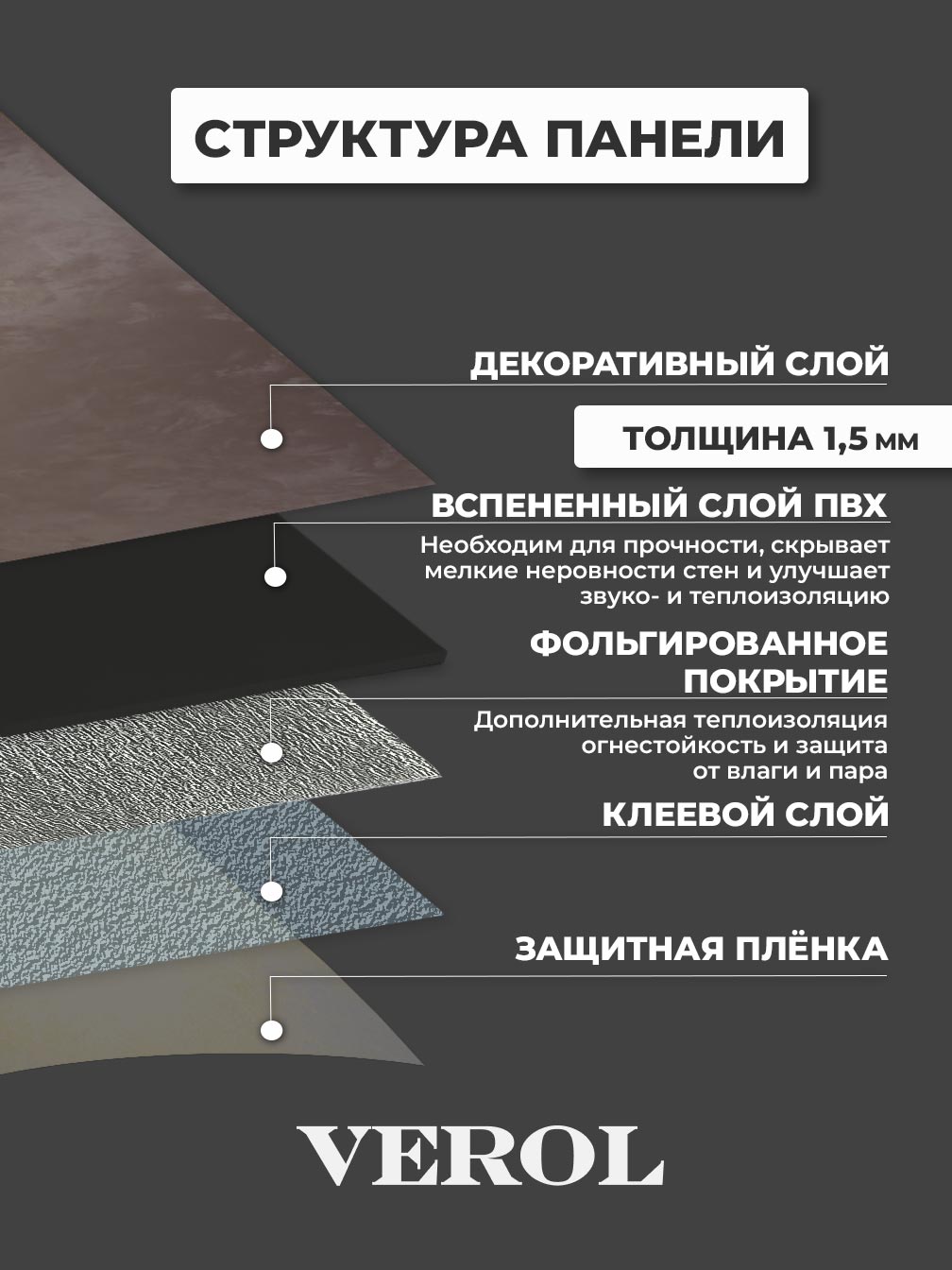 Самоклеящийся кухонный фартук "Текстура. Металлик", 60*300 см, шоколадный