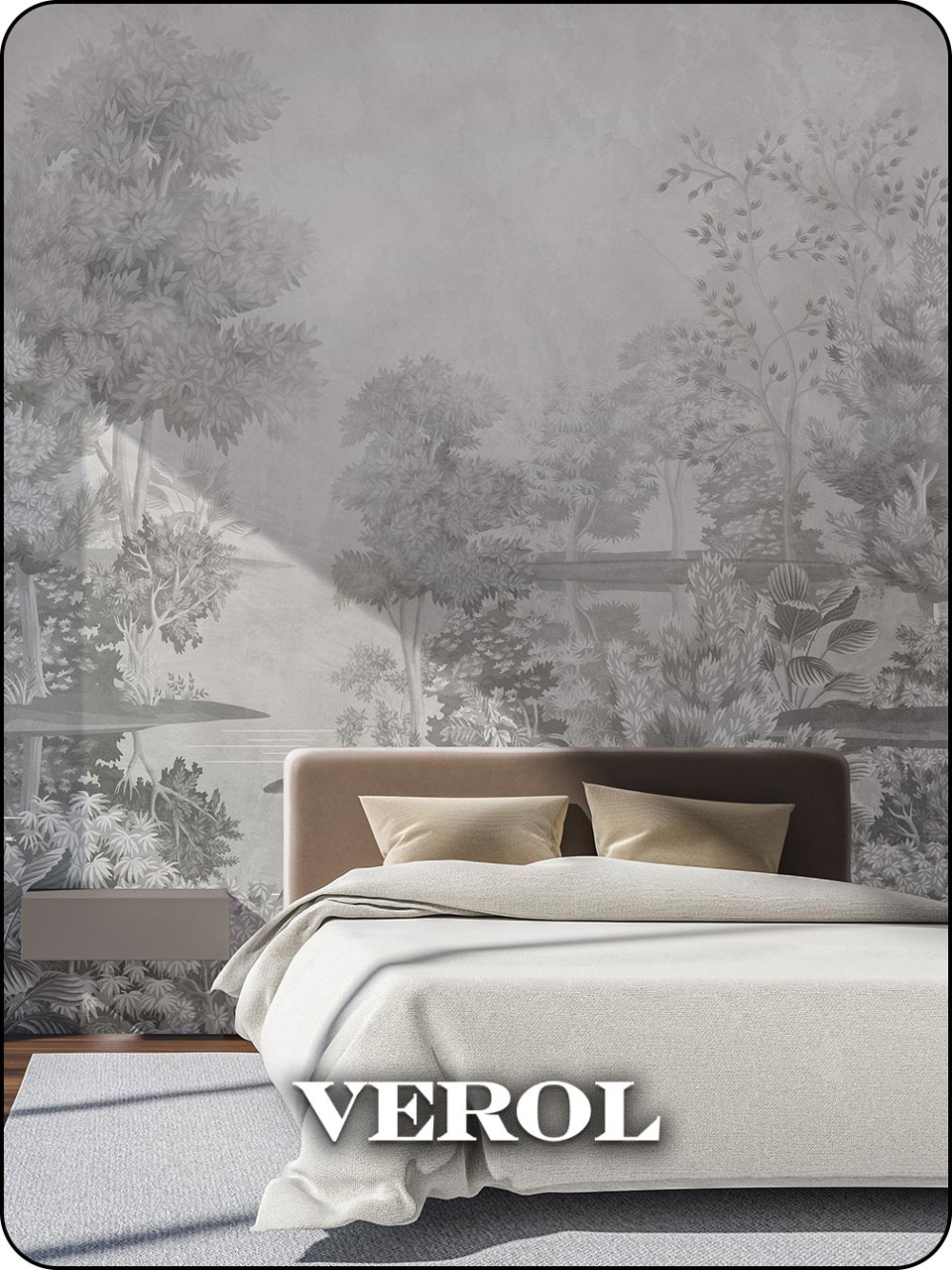 Флизелиновые фотообои "Пейзаж", 300*283 см, серый