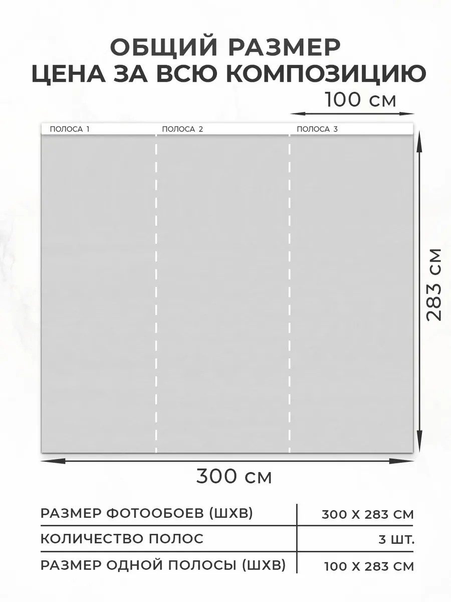 Обои флизелиновые светло-серые 300х283