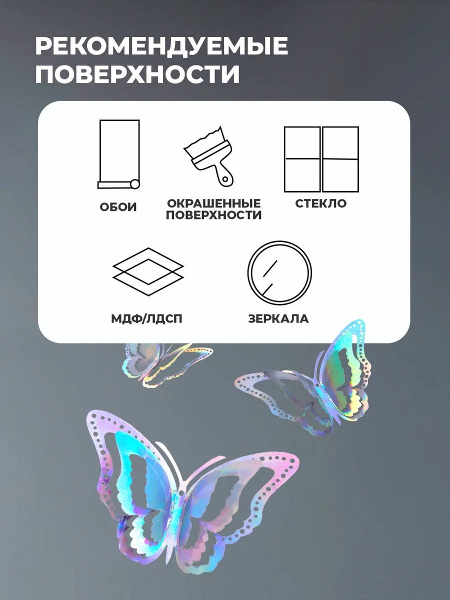 Декоративные наклейки интерьерные на стену Бабочки